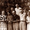 В центре слева направо К.Г. Коровин, А.Г. Зикеев, его супруга С.С. Зикеева, 1957 г.